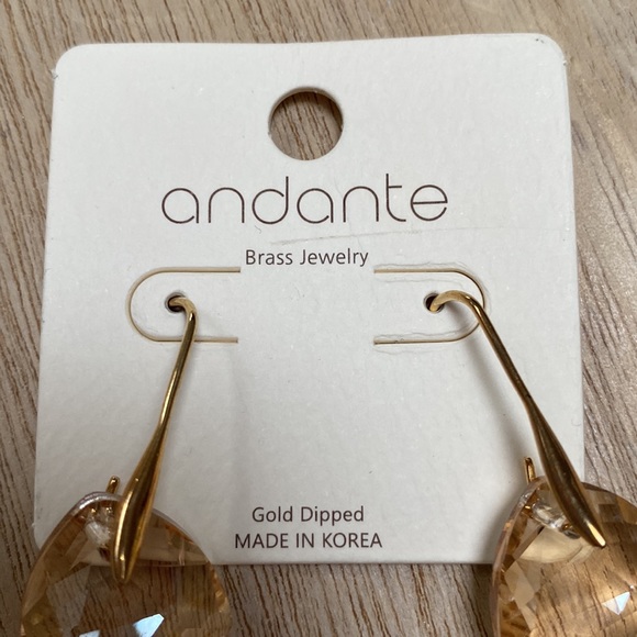 Andante Faceted Drop Earrings 💗 Champagne & Gold - Picture 10 of 11